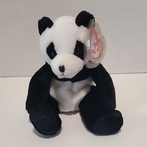 Ty Black and White Panda Plush